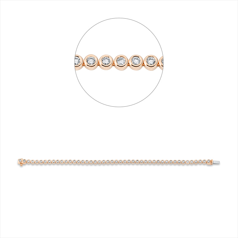 Armband 18 kt RG+WG, with American Lock, 46 Brill. 2,00 ct, TW-si