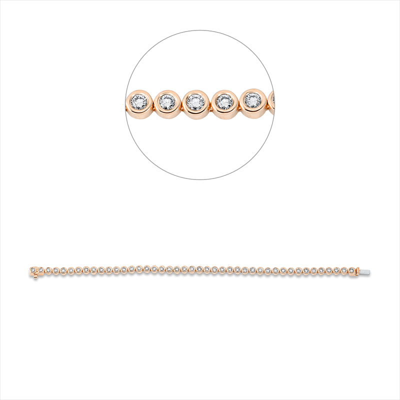 Armband 18 kt RG+WG, with American Lock, 43 Brill. 2,50 ct, TW-si