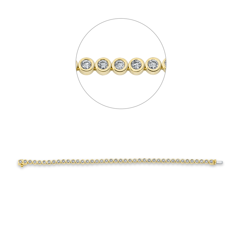Armband 18 kt GG, With American Lock, 41 Brill. 3,00 ct, TW-si