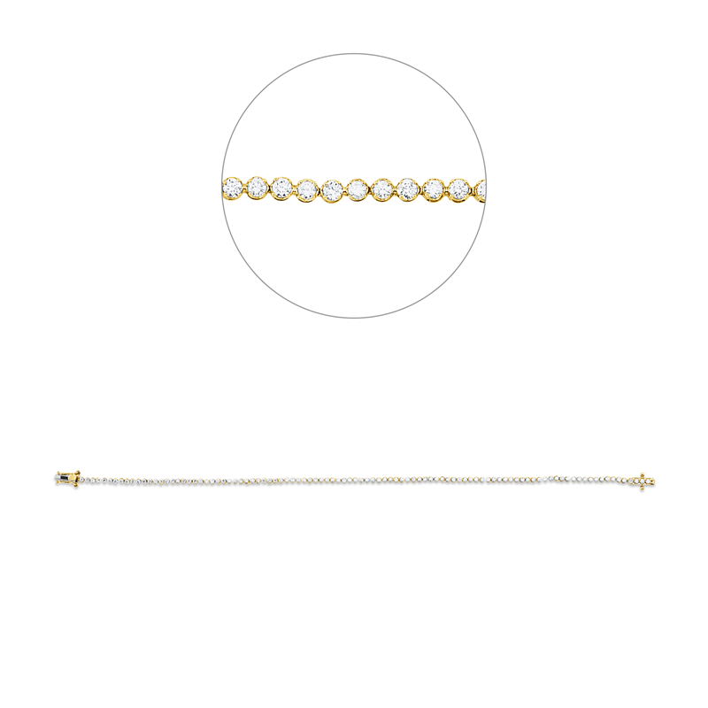 Armband 18 kt GG+WG, 100 Brill. 0,92 ct, TW-si