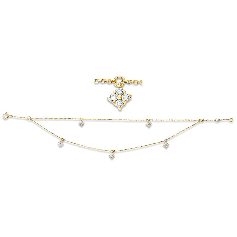 Armband 18 kt GG, 20 Brill. 0,35 ct, W-si