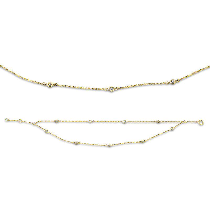 Armband 18 kt GG, 9 Brill. 0,19 ct, W-si