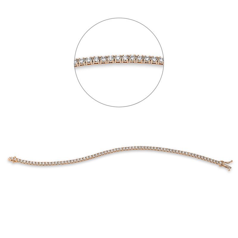 Armband 18 kt RG, 68 Brill. 2,64 ct, TW-si