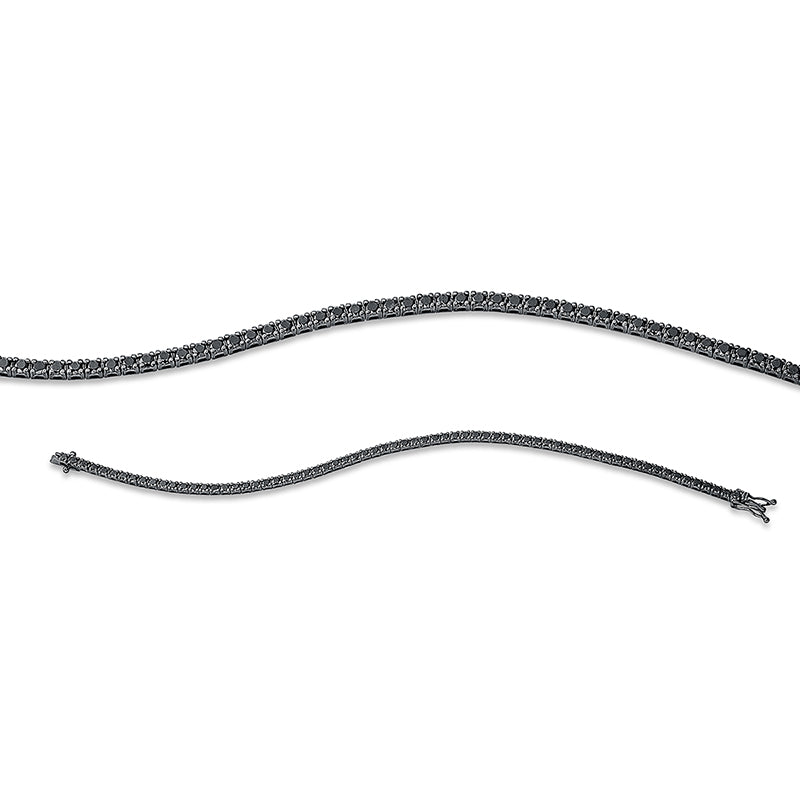 Armband 18 kt WG, Fassung schwarz rhodiniert, 68 Brill. 3,15 ct, schwarz