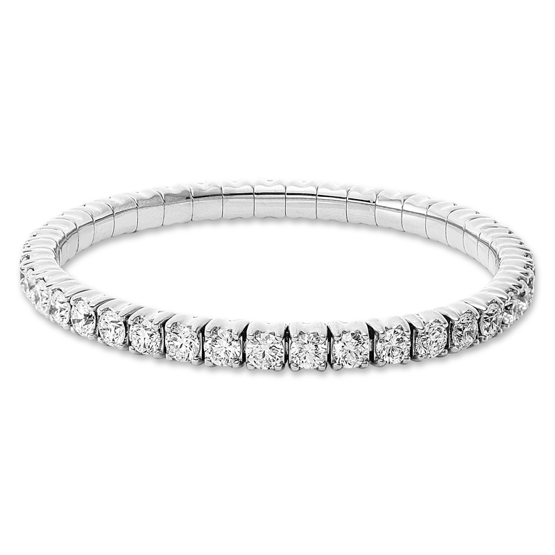 Armband 18 kt WG, Flex-Band, variabel, 41 Brill. 9,51 ct, TW-si