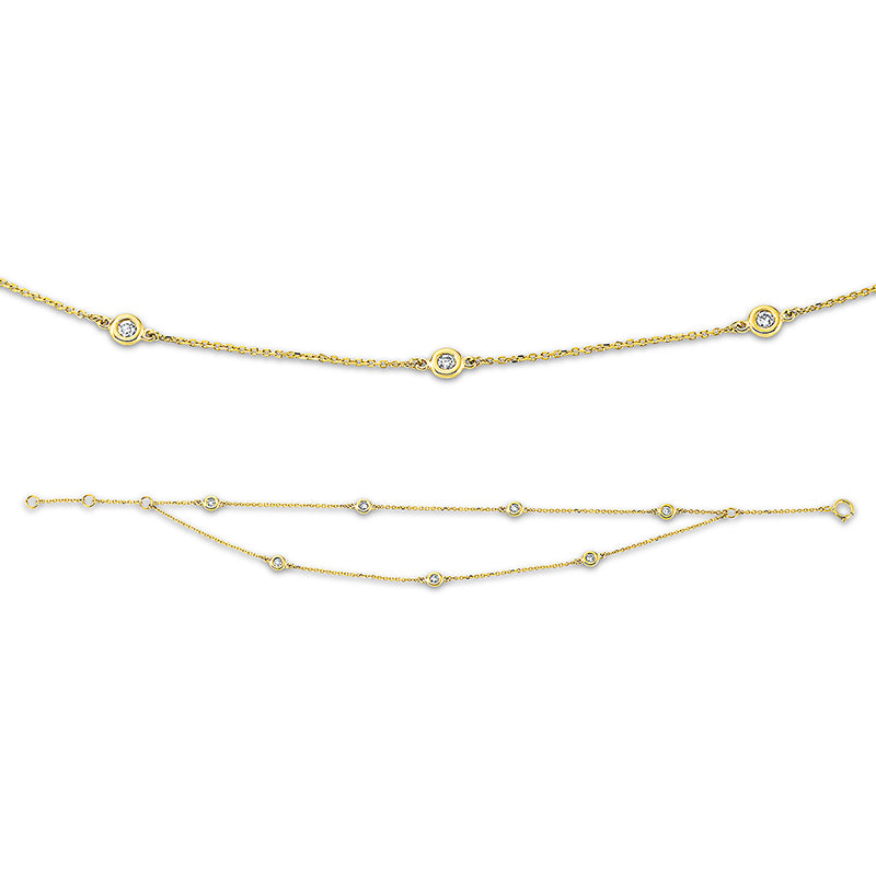 Armband 18 kt GG, 7 Brill. 0,20 ct, W-si