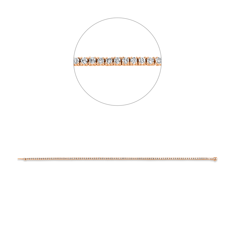 Armband 18 kt RG, Americano, 98 Brill. 1,59 ct, TW-vsi/si