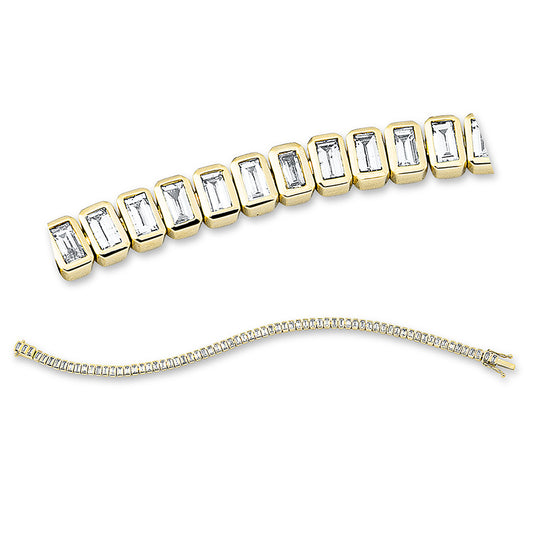 Armband 18 kt GG, 70 Bag. 2,46 ct, TW-si