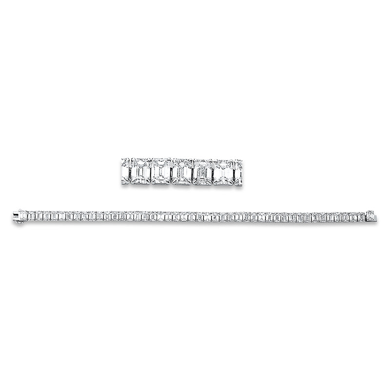 Armband 4er-Krappe 18 kt WG, 46 Sm.schliff 14,30 ct, D-G-vvs/vs, L:16,5 cm