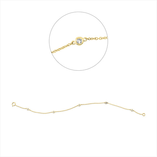Armband 18 kt GG, 5 Brill. 0,14 ct, W-si