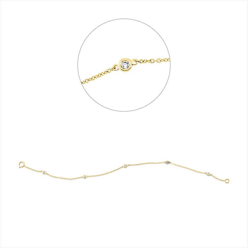 Armband 18 kt GG, 5 Brill. 0,14 ct, W-si