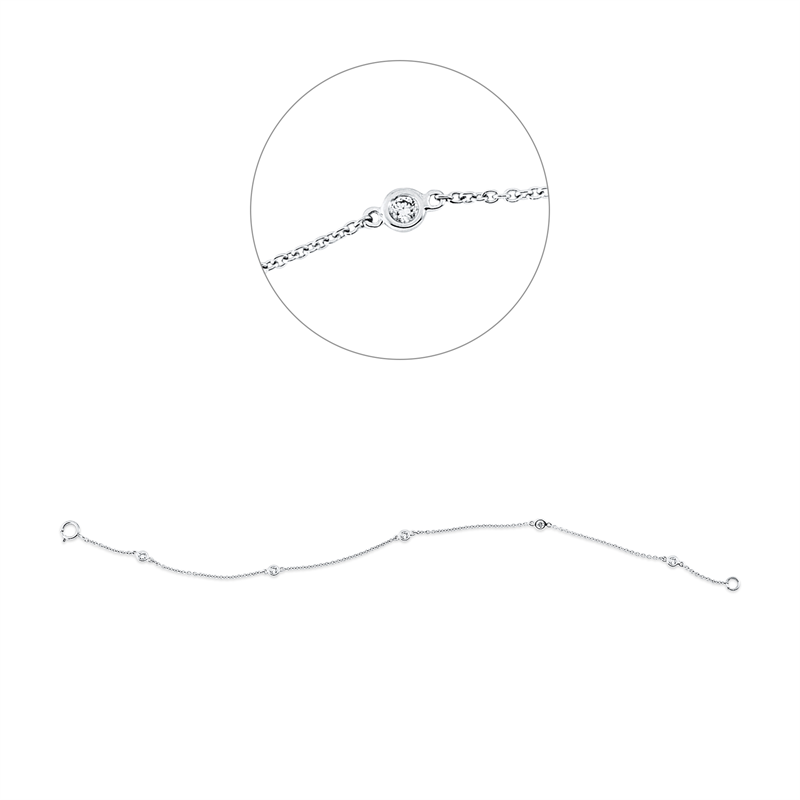 Armband 18 kt WG, 5 Brill. 0,13 ct, W-si