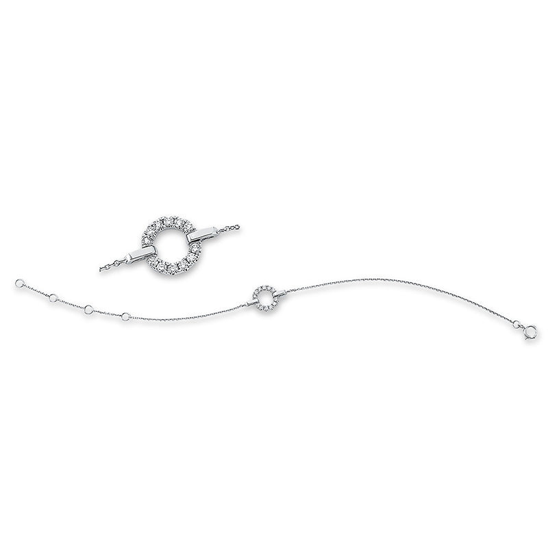 Armband 18 kt WG, 12 Brill. 0,16 ct, W-si