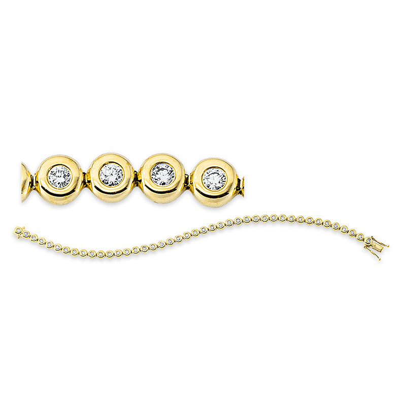Armband 18 kt GG, 42 Brill. 1,15 ct, W-si