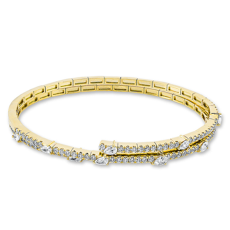 Armband 18 kt GG, 10 Tropfen 1,03 ct, TW-si, 94 Brill. 1,69 ct, TW-si