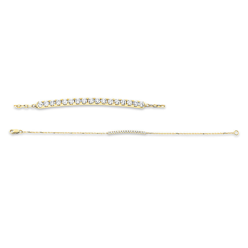 Armband 18 kt GG, 17 Brill. 0,28 ct, TW-vsi