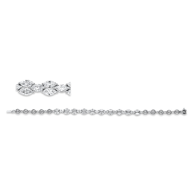 Armband 18 kt WG, 29 Nav. 4,03 ct, TW-si