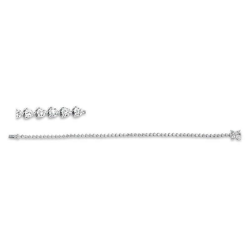 Armband 18 kt WG, 4 Nav. 0,56 ct, TW-vsi, 58 Brill. 2,20 ct, TW-vsi