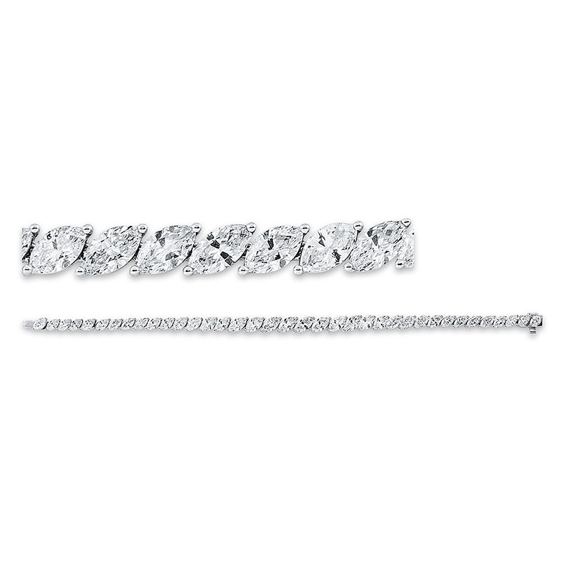 Armband 18 kt WG, 37 Nav. 9,76 ct, TW-si
