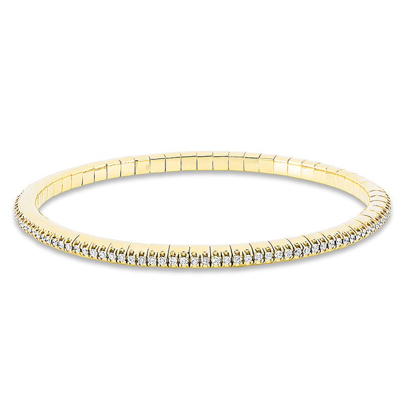 Armband 18 kt GG, Flex-Band, variabel, 120 Brill. 1,01 ct, TW-si