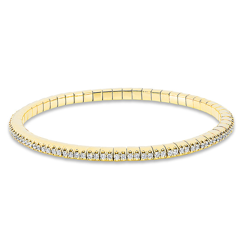 Armband 18 kt GG, Flex-Band, variabel, 114 Brill. 1,50 ct, TW-si