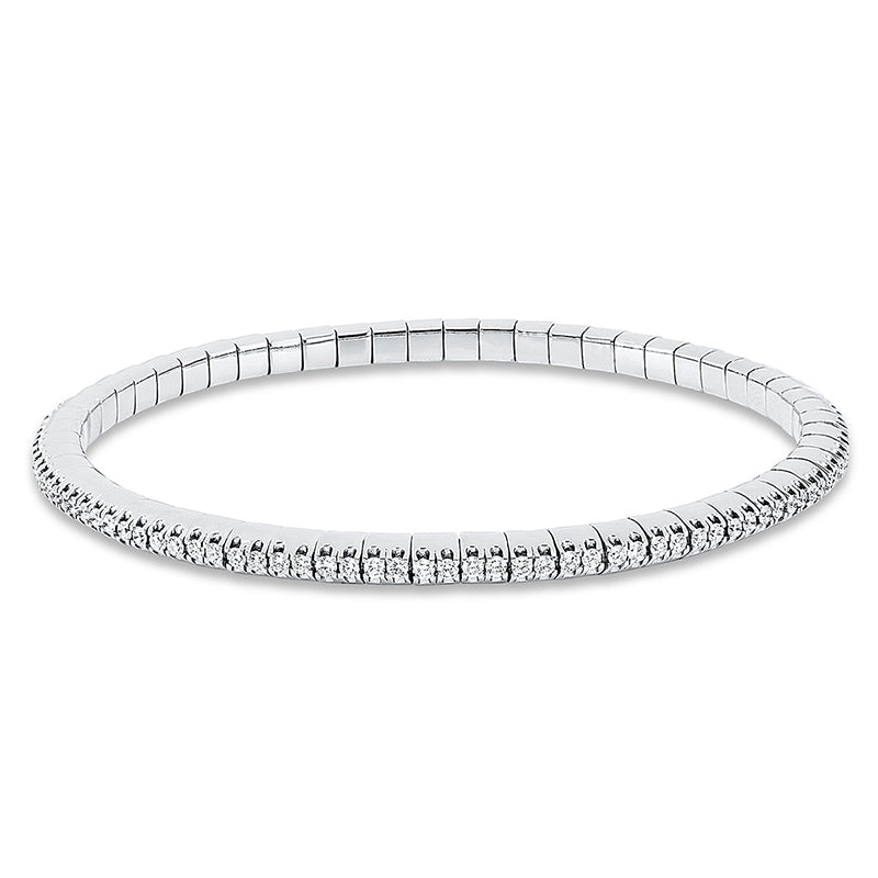 Armband 18 kt WG, Flex-Band, variabel, 114 Brill. 1,50 ct, TW-si
