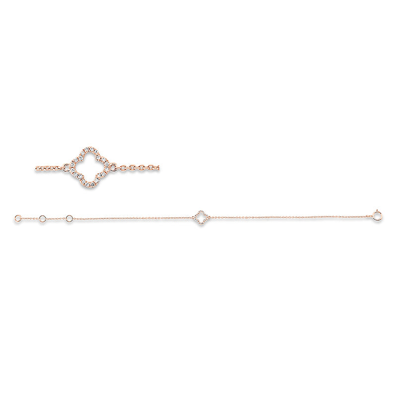 Armband 14 kt RG, 20 Brill. 0,05 ct, W-si