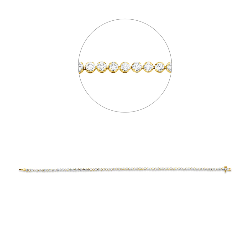 Armband 18 kt GG, Fassung rhodiniert, 79 Brill. 1,64 ct, TW-si
