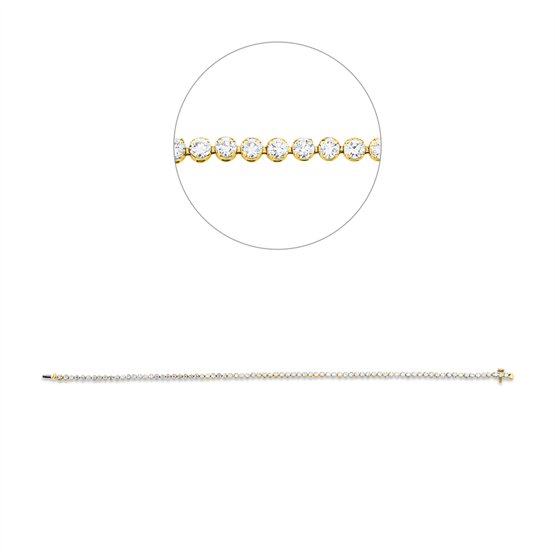 Armband 18 kt GG+WG, 79 Brill. 1,64 ct, TW-si