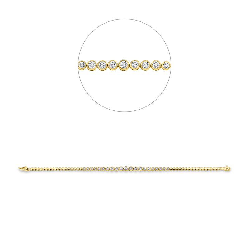 Armband 18 kt GG, 6 Brill. 0,31 ct,4 Brill. 0,32 ct, TW-si, 7 Brill. 0,78 ct, TW-si, 4 Brill. 0,16 ct, TW-si