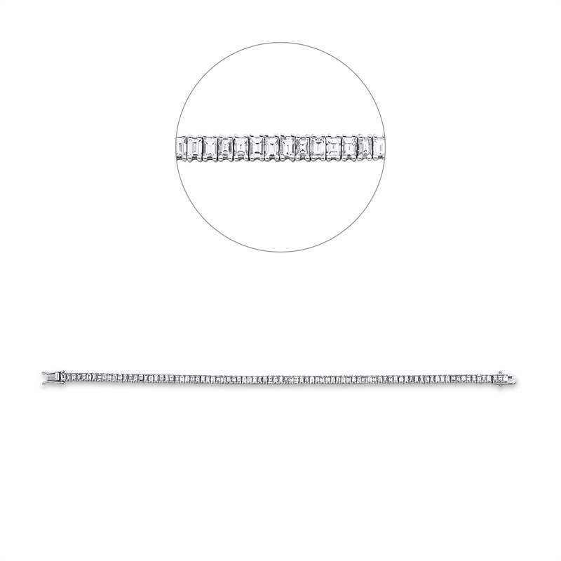 Armband 18 kt WG, 86 Bag. 5,26 ct, TW-vsi