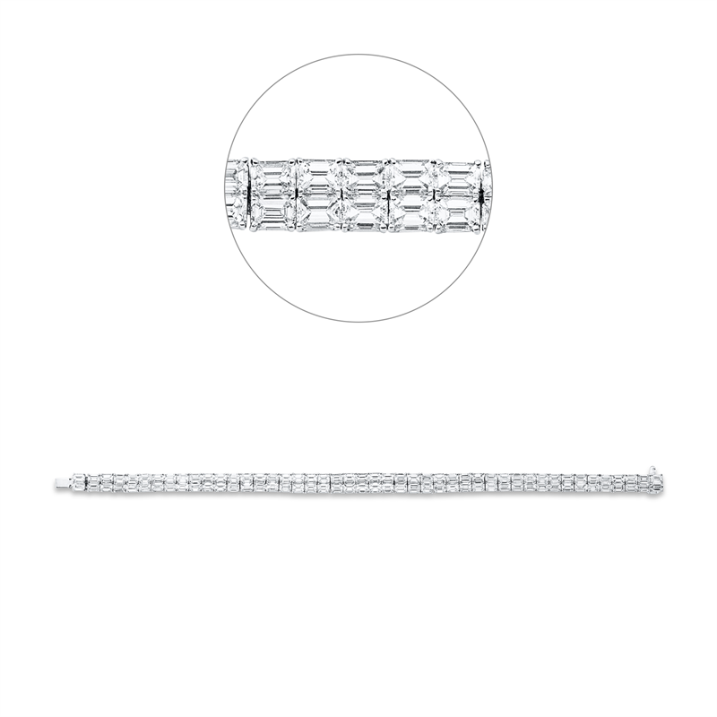 Armband 18 kt WG, 92 Sm.schliff 14,19 ct, TW-vsi