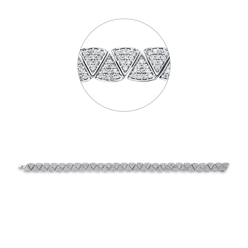 Armband 18 kt WG, 520 Brill. 2,60 ct, TW-vsi