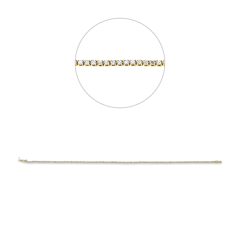 ABVERKAUF Armband 18 kt GG, Fassung rhodiniert, 128 Brill. 0,61 ct, TW-si