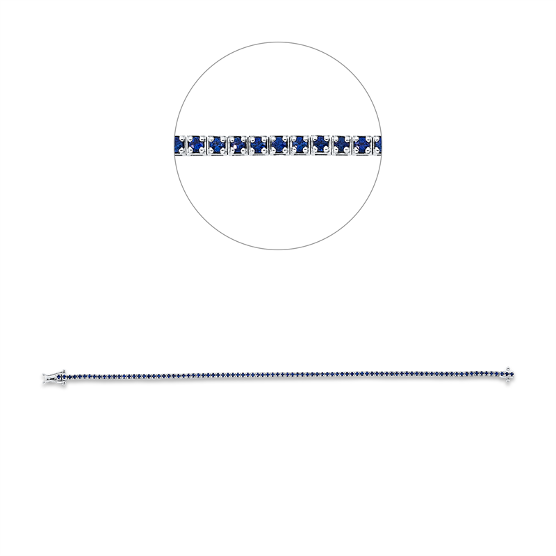 Armband 18 kt WG, 91 Saphire 1,33 ct blau