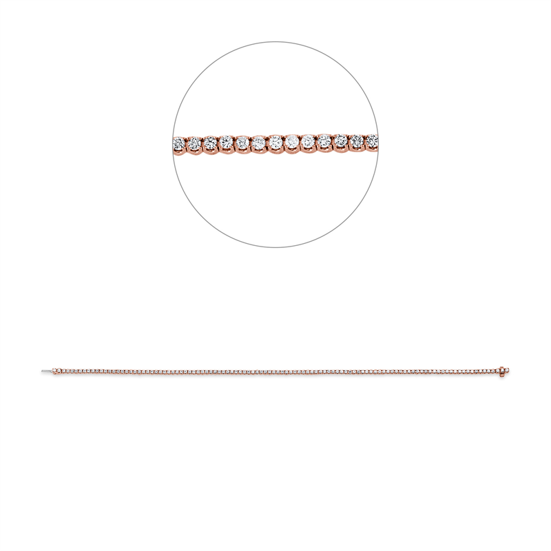 Armband 18 kt RG+WG, with American Lock, 108 Brill. 1,02 ct, TW-si