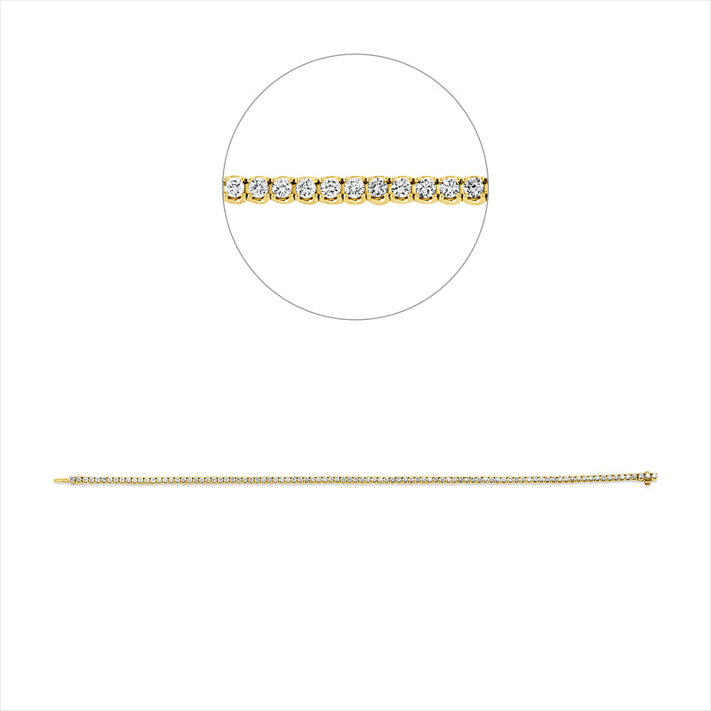Armband 18 kt GG, With American Lock, 95 Brill. 1,52 ct, TW-si