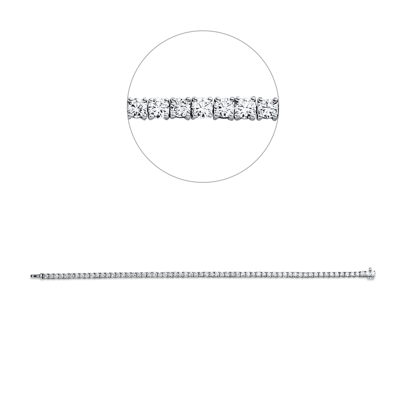 Armband 18 kt WG, 64 Brill. 4,10 ct, TW-vsi