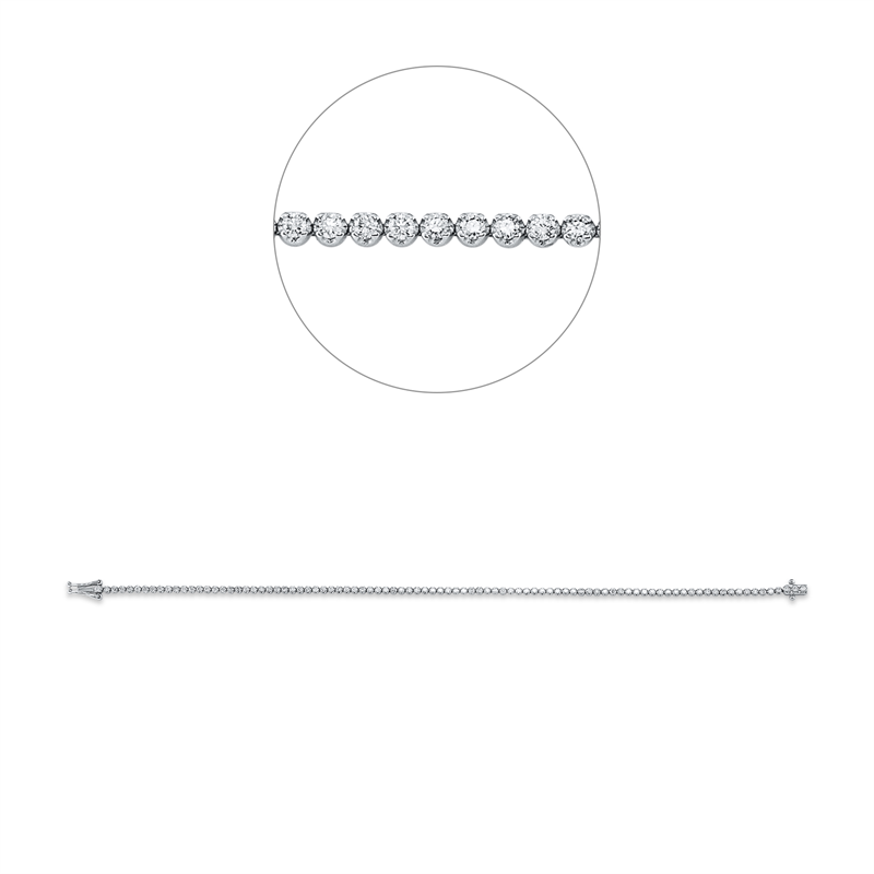Armband 18 kt WG, 91 Brill. 1,02 ct, W-si