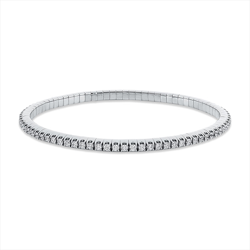 Armband 18 kt WG, Flex-Band, variabel, 82 Brill. 2,03 ct, TW-si