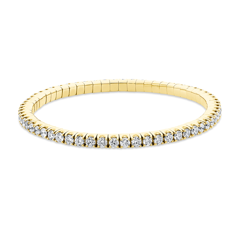 Armband 18 kt GG, Flex-Band, variabel, 61 Brill. 4,93 ct, TW-si
