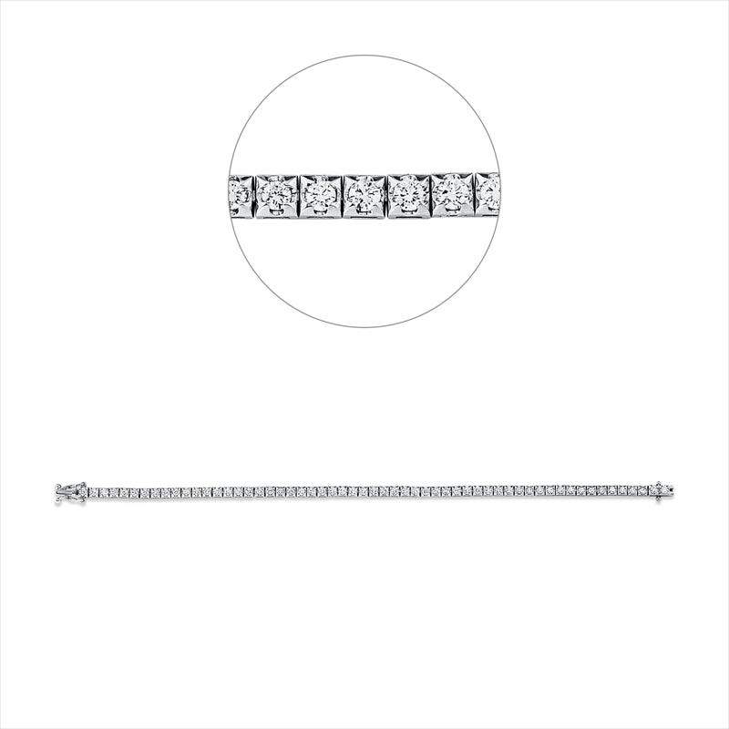 Armband 18 kt WG, 57 Brill. 2,05 ct, TW-si