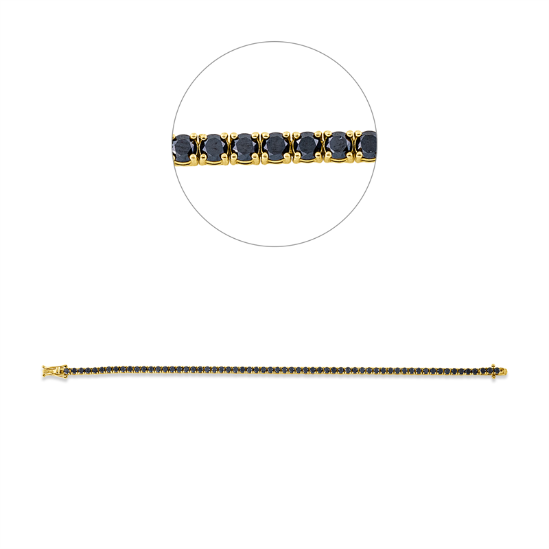 Armband 18 kt GG, 62 Brill. 5,21 ct, schwarz