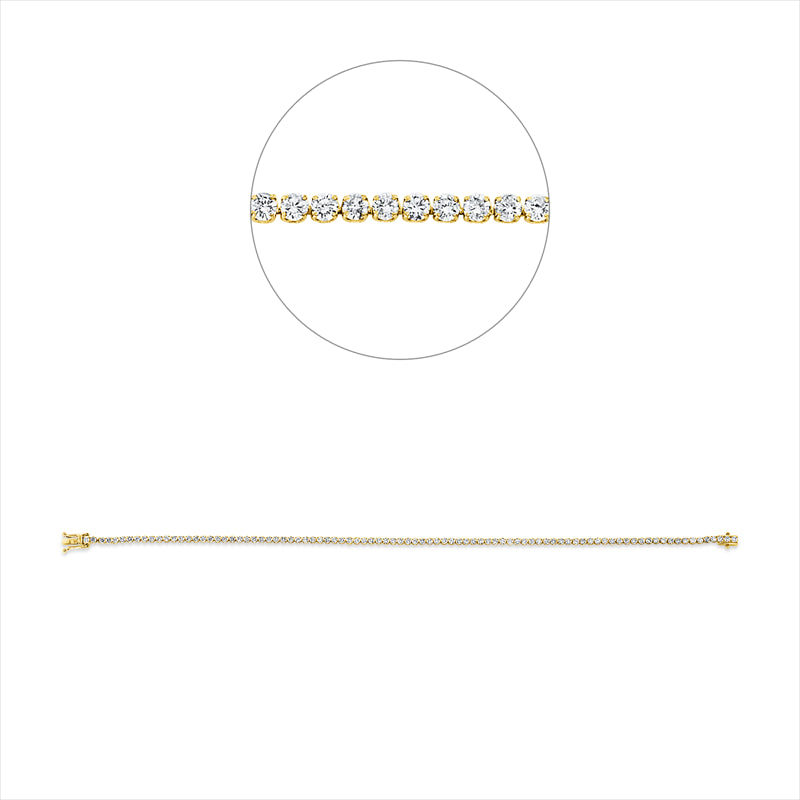 Armband 18 kt GG, 90 Brill. 2,33 ct, TW-pi
