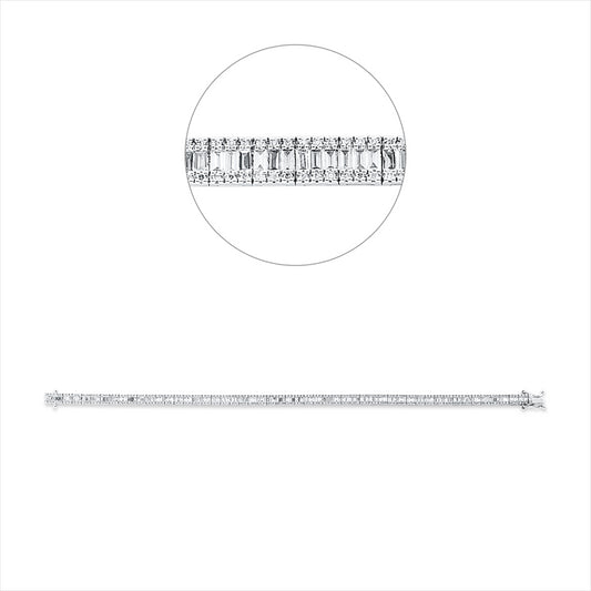 Armband 18 kt WG, 155 Bag. 1,49 ct, F-vsi, 312 Brill. 0,51 ct, F-vsi