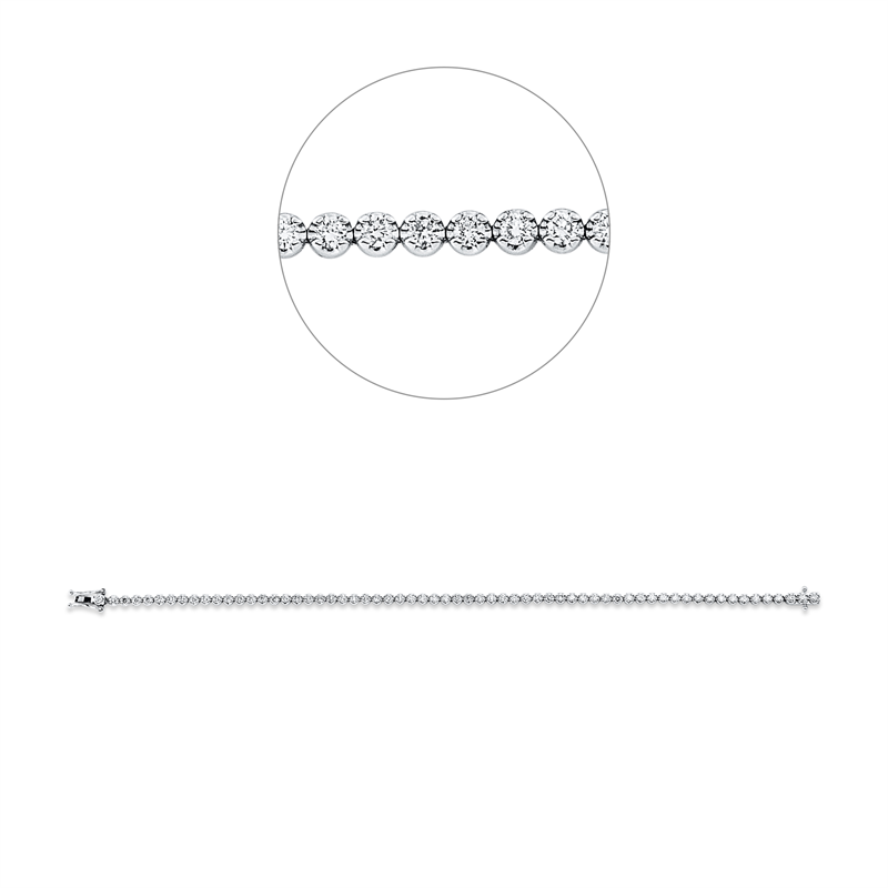 Armband 18 kt WG, 63 Brill. 2,05 ct, W-si