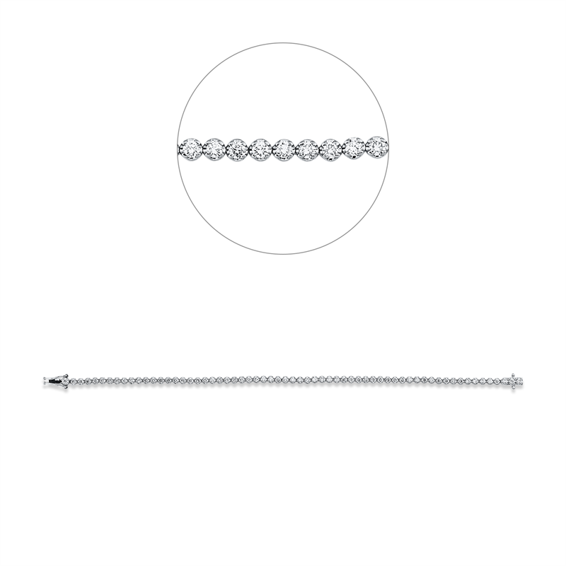 Armband 18 kt WG, 63 Brill. 2,05 ct, W-si