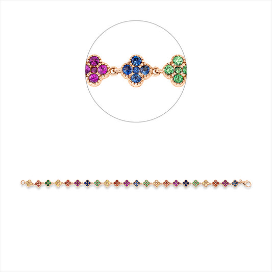 Armband 18 kt RG, 110 Saphire 3,61 ct fancy