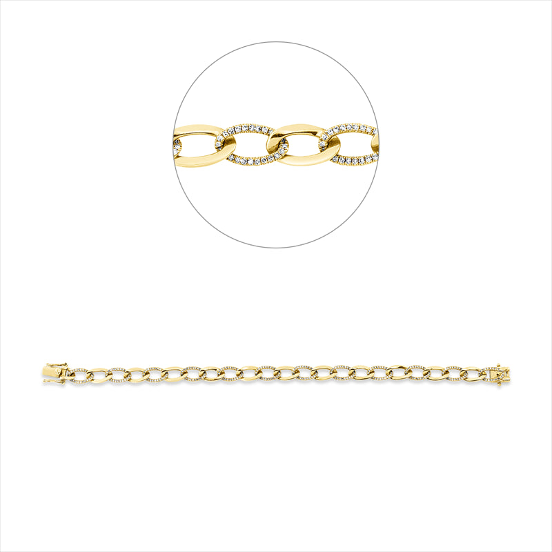 Armband 14 kt GG, 286 Dia. 0,84 ct, W-si