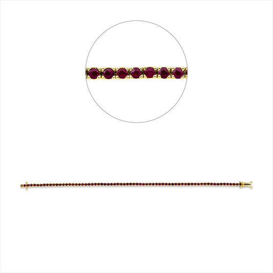 Armband 18 kt GG, 68 Rubine 2,86 ct rot